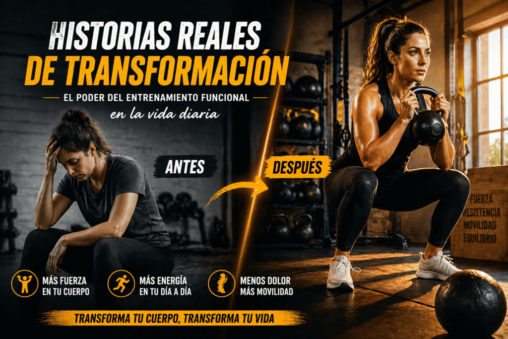 transformacion entrenamiento funcional antes despues mejora fuerza recuperacion lesiones historias de exito fitness
